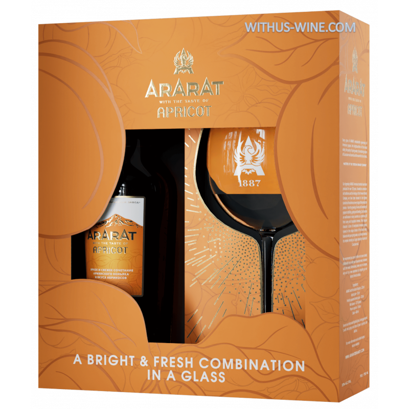 ARARAT Apricot Brandy 700 ml+1 glass, 30 % alc.